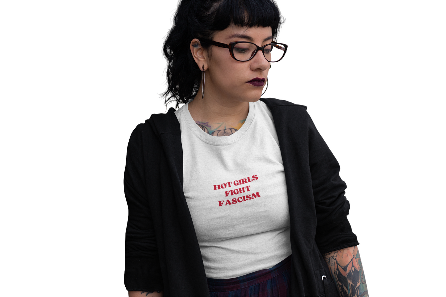 HOT GIRLS FIGHT FASCISM baby tee