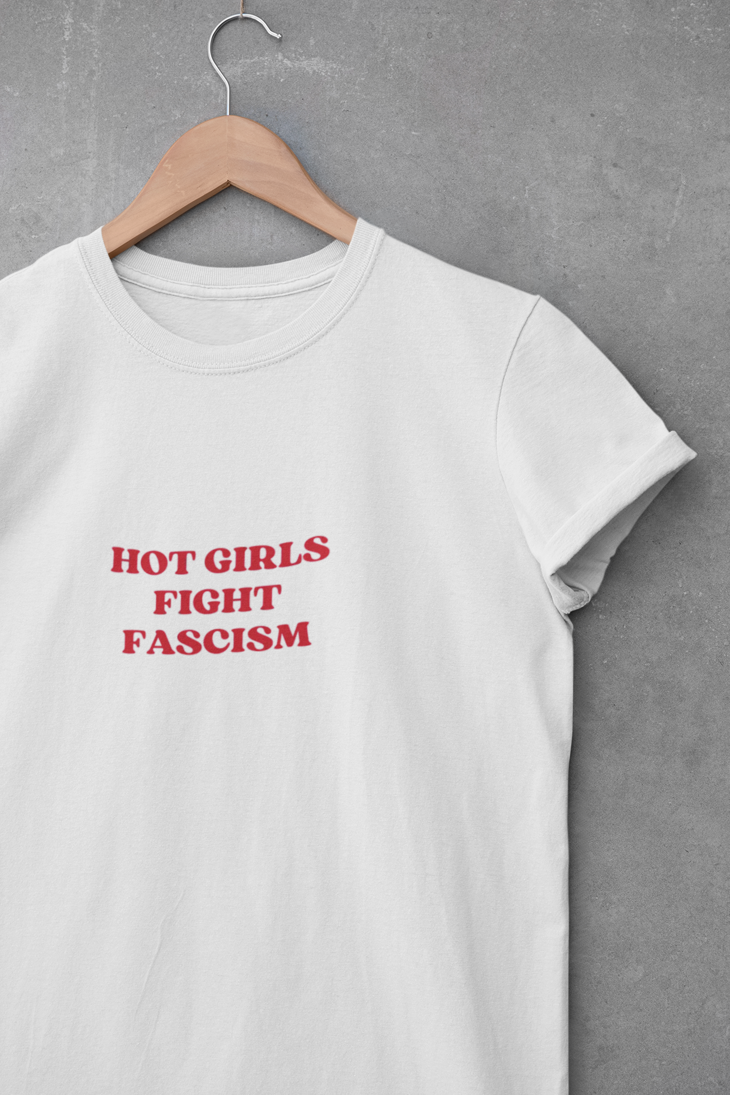 HOT GIRLS FIGHT FASCISM baby tee